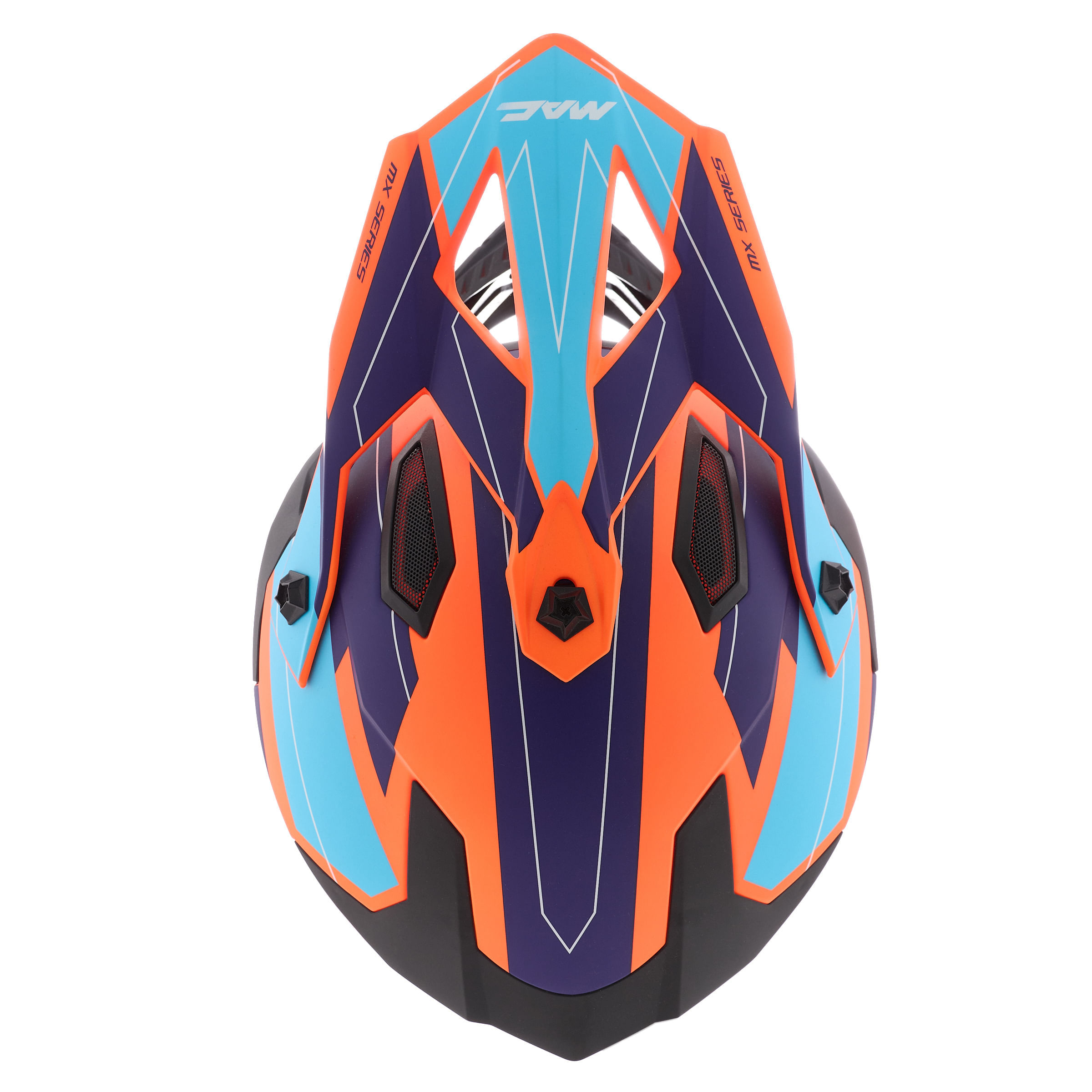 Casco MAC 609 Virtus Flash Celeste / Naranja / Mate