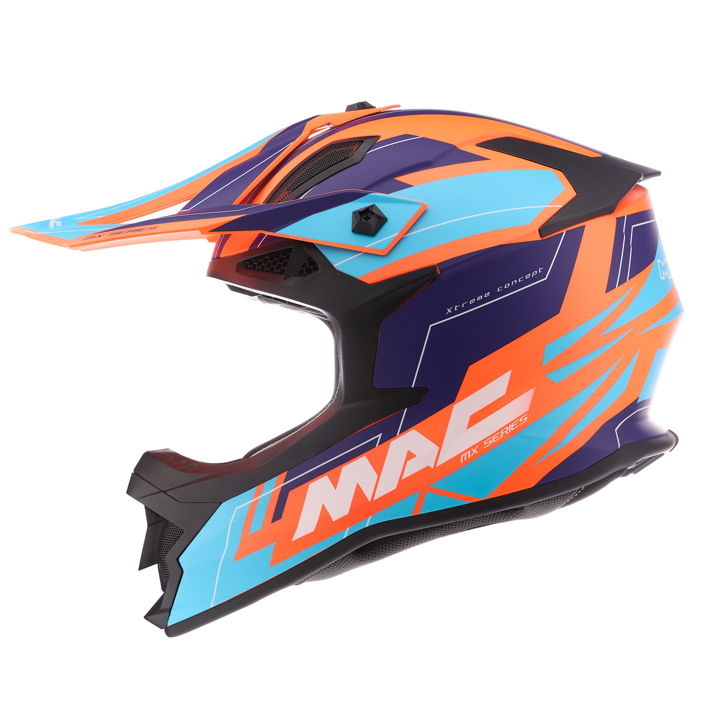 Casco MAC 609 Virtus Flash Celeste / Naranja / Mate
