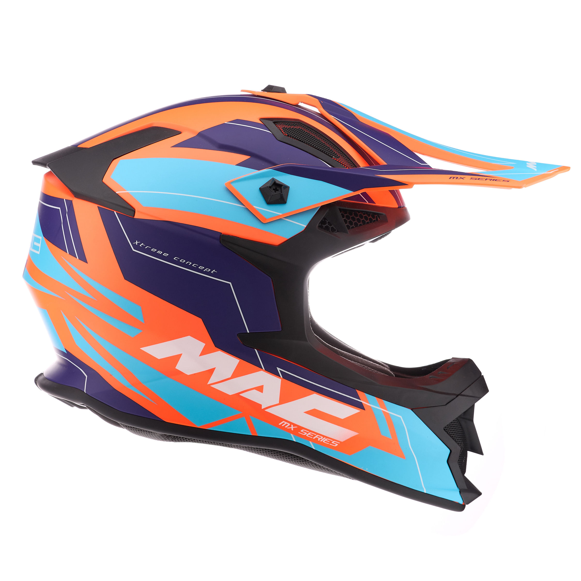 Casco MAC 609 Virtus Flash Celeste / Naranja / Mate