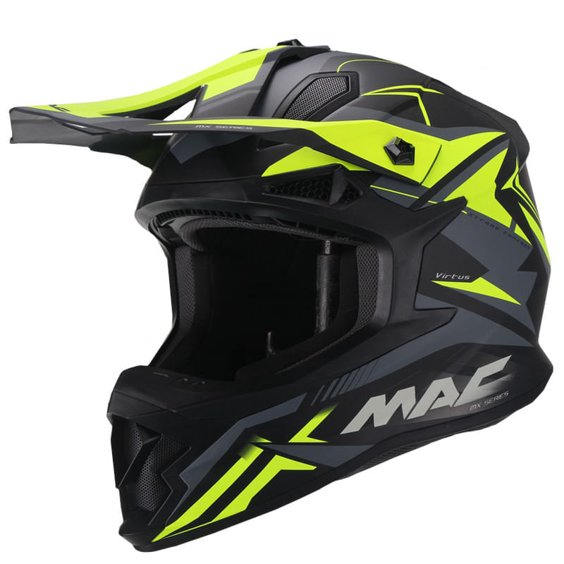 Casco MAC 609 Virtus Sharp Negro / Verde / Brillo