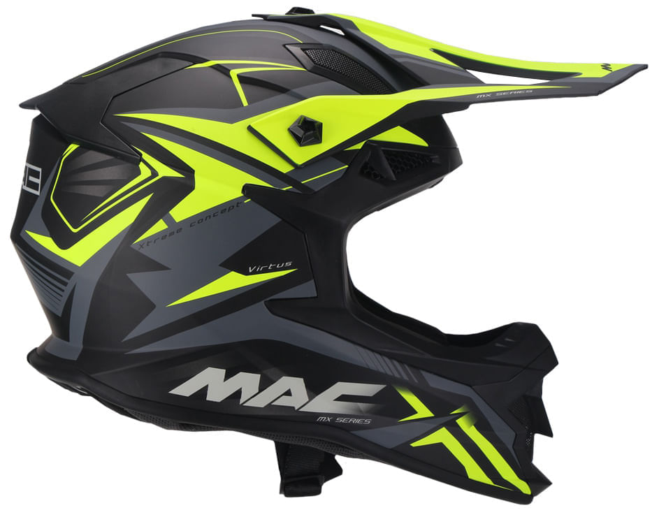 Casco MAC 609 Virtus Sharp Negro / Verde / Brillo