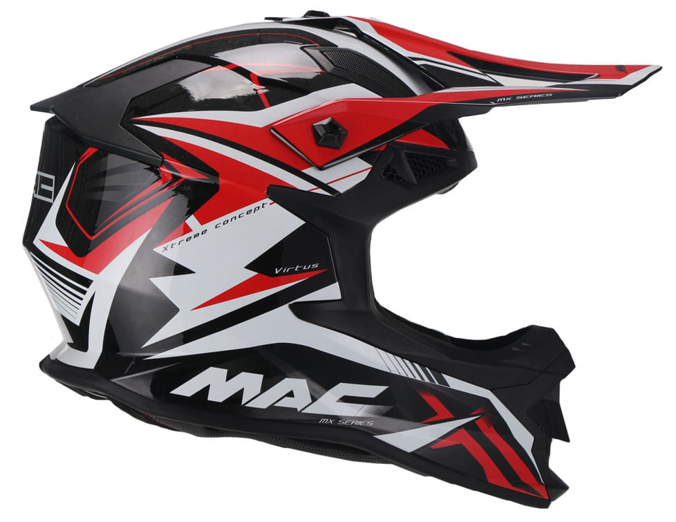 Casco MAC 609 Virtus Sharp Blanco / Negro / Brillo