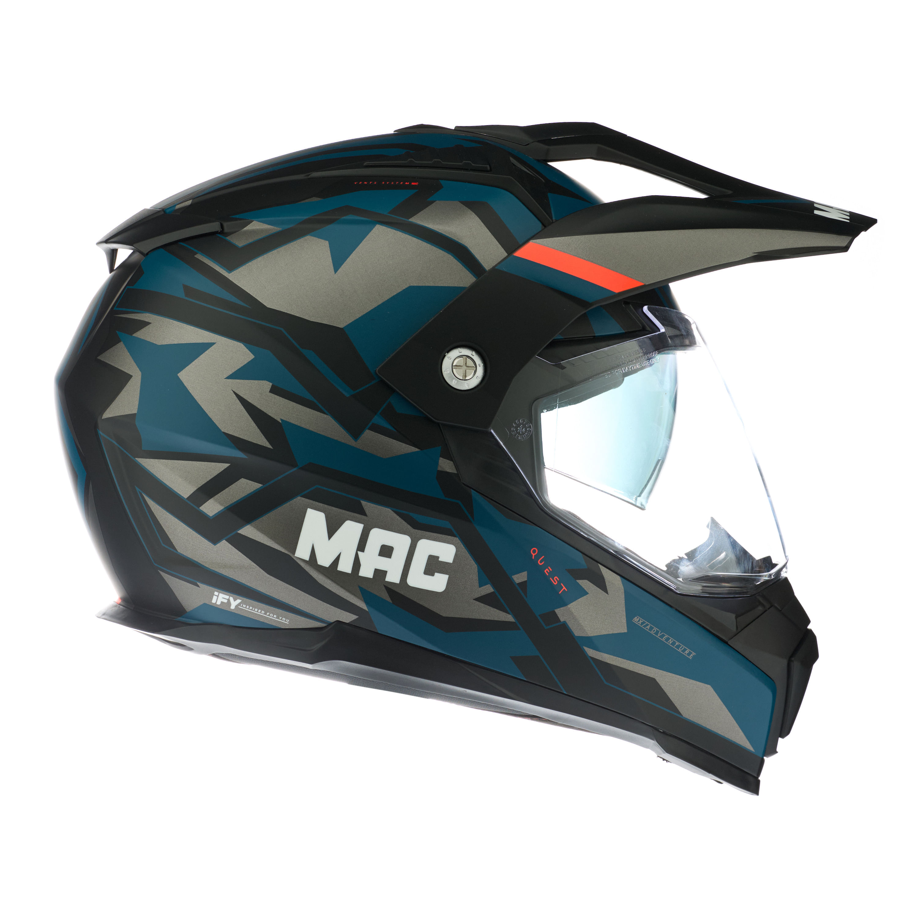 Casco MAC 060 Quest Polox Azul / Gris / Mate