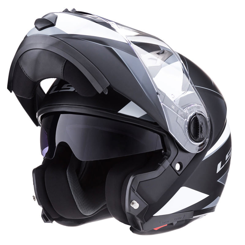 Casco LS2 370 Easy Stripe Blanco / Negro / Mate