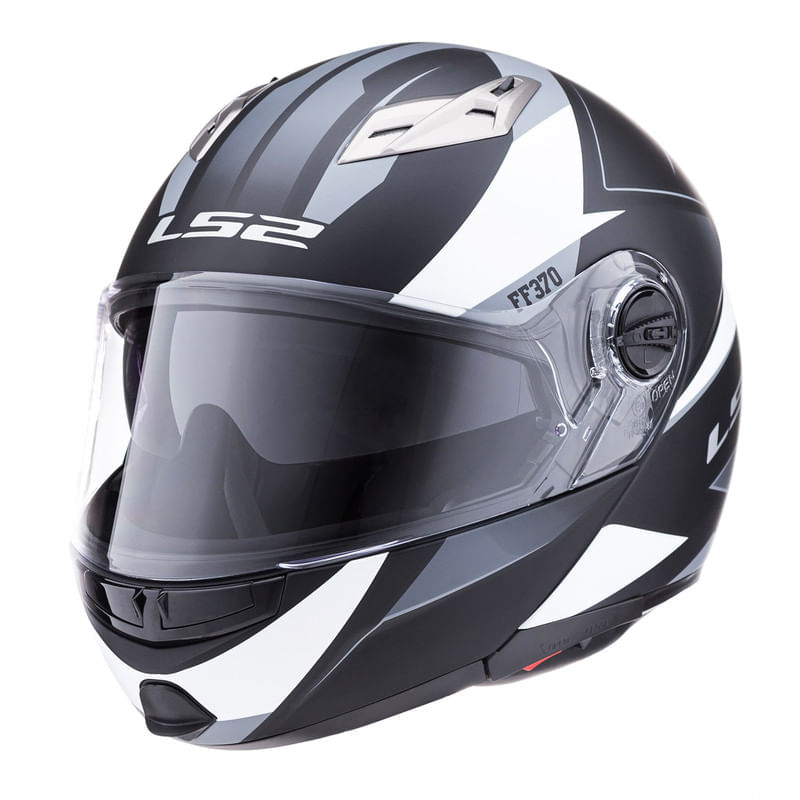 Casco LS2 370 Easy Stripe Blanco / Negro / Mate