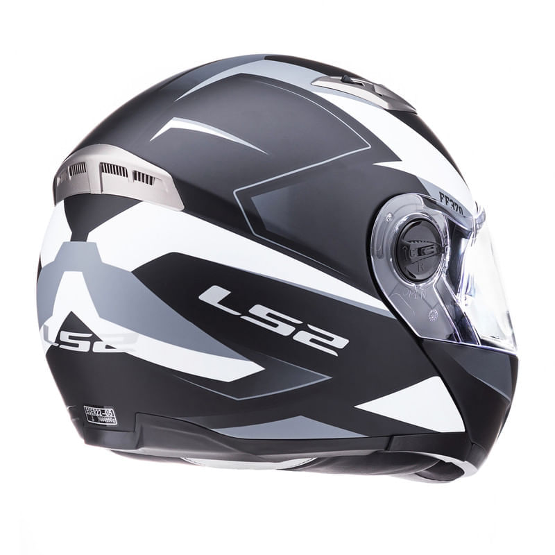 Casco LS2 370 Easy Stripe Blanco / Negro / Mate