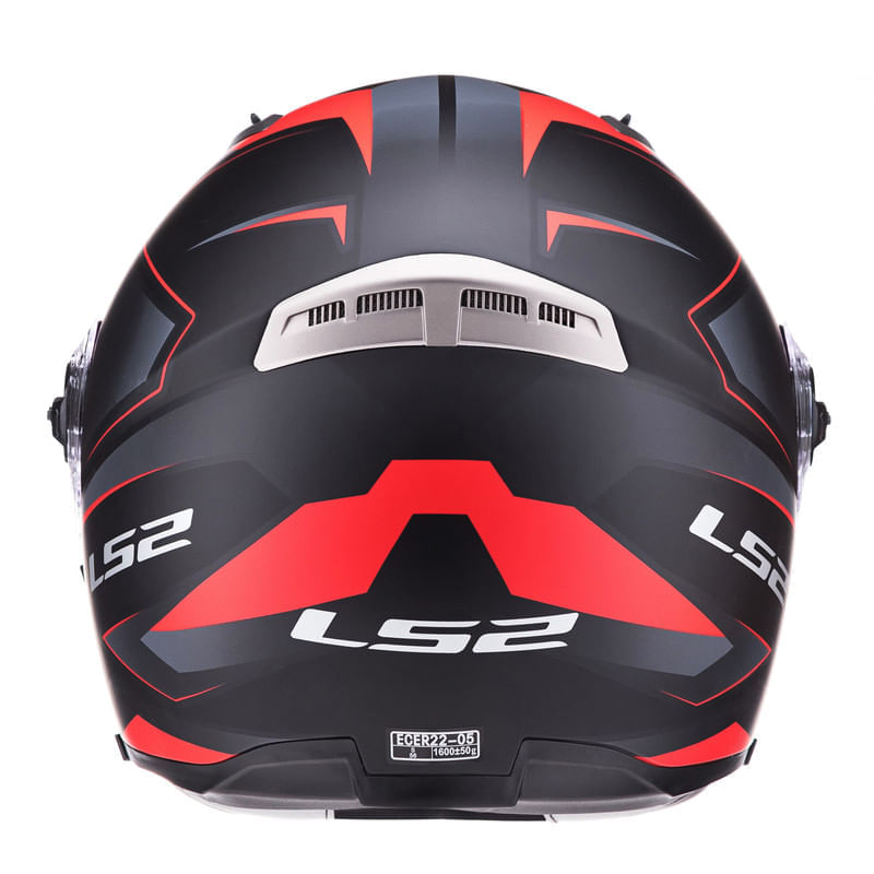 Casco LS2 370 Easy Stripe Negro / Rojo / Mate
