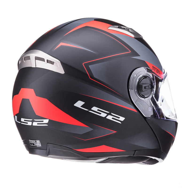 Casco LS2 370 Easy Stripe Negro / Rojo / Mate