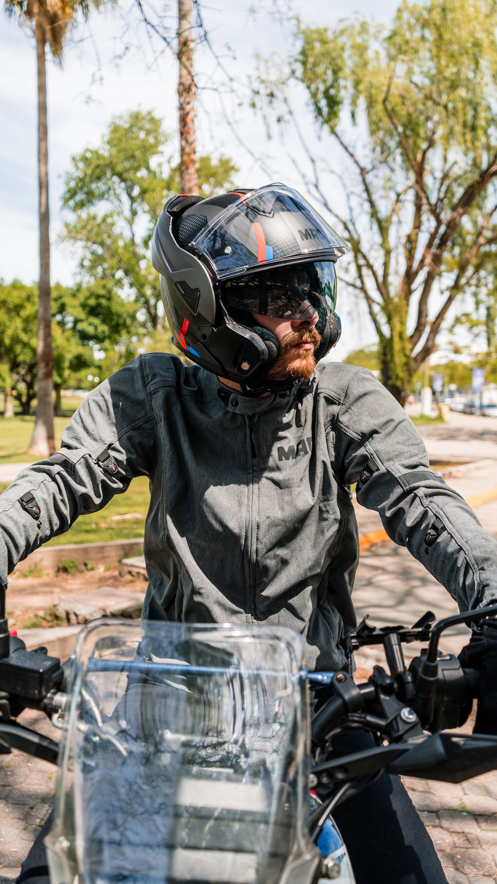 Casco MAC 628 Eclipse Vartell Plateado / Negro Mate