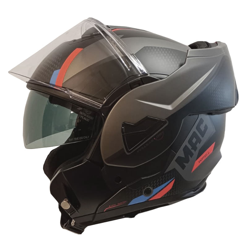 Casco MAC 628 Eclipse Vartell Plateado / Negro Mate