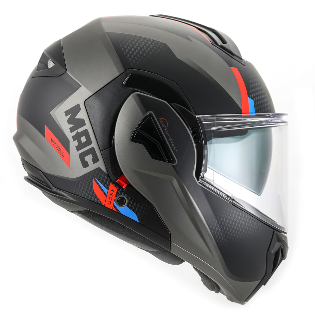Casco MAC 628 Eclipse Vartell Plateado / Negro Mate