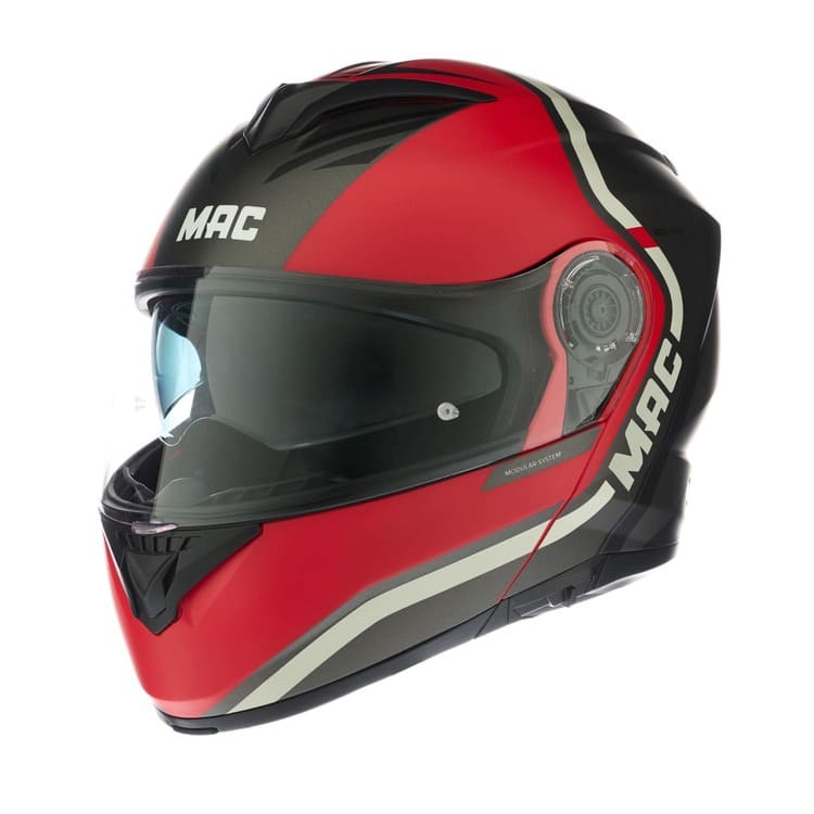 Casco MAC 908 Rock Albarn Negro / Rojo / Mate
