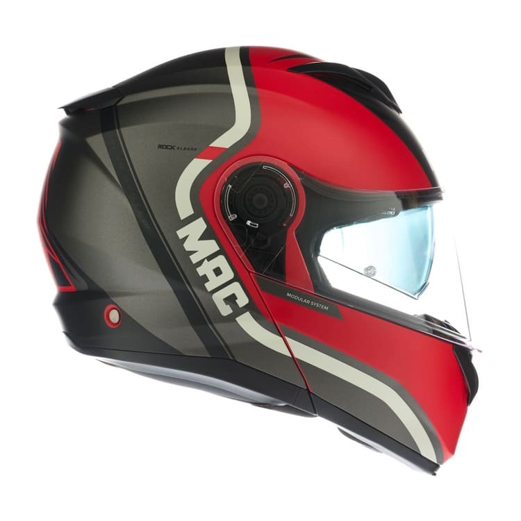 Casco MAC 908 Rock Albarn Negro / Rojo / Mate