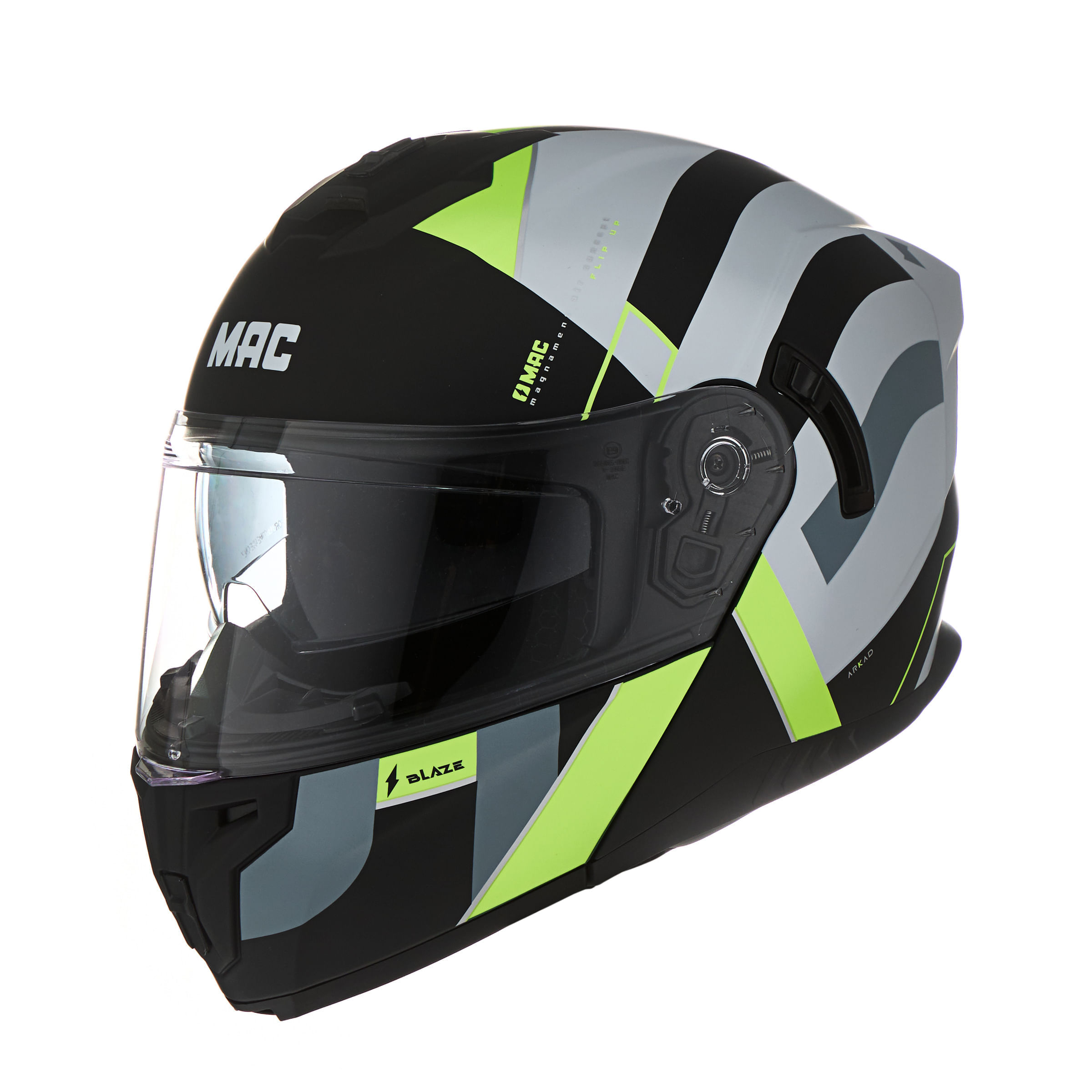 Casco MAC 166 Blaze Arkad Gris / Amarillo / Mate
