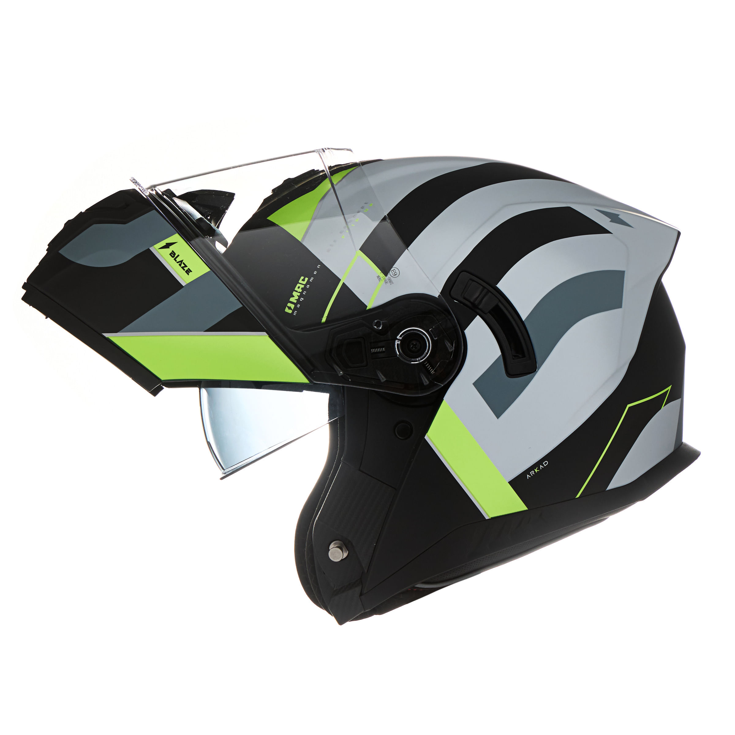 Casco MAC 166 Blaze Arkad Gris / Amarillo / Mate