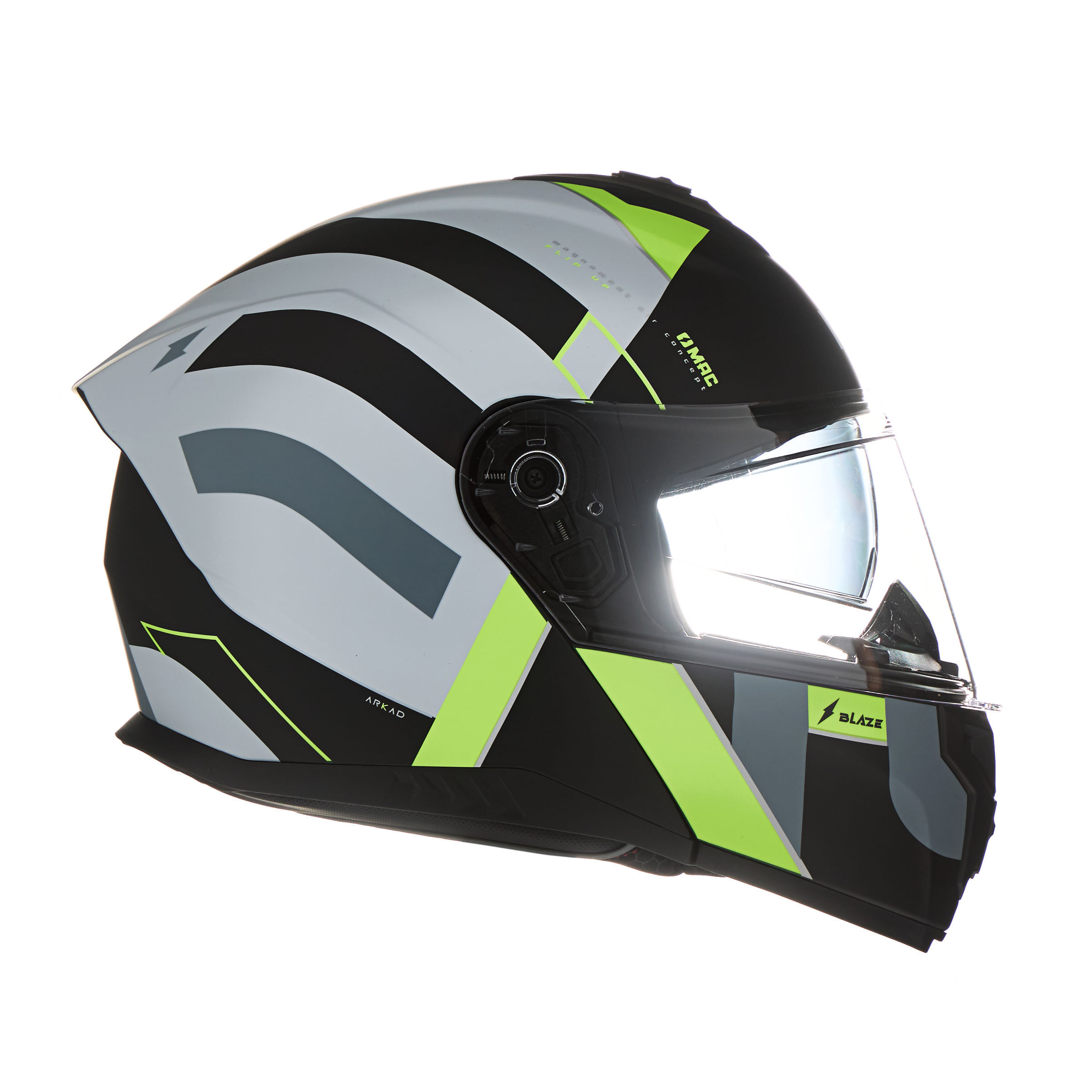 Casco MAC 166 Blaze Arkad Gris / Amarillo / Mate