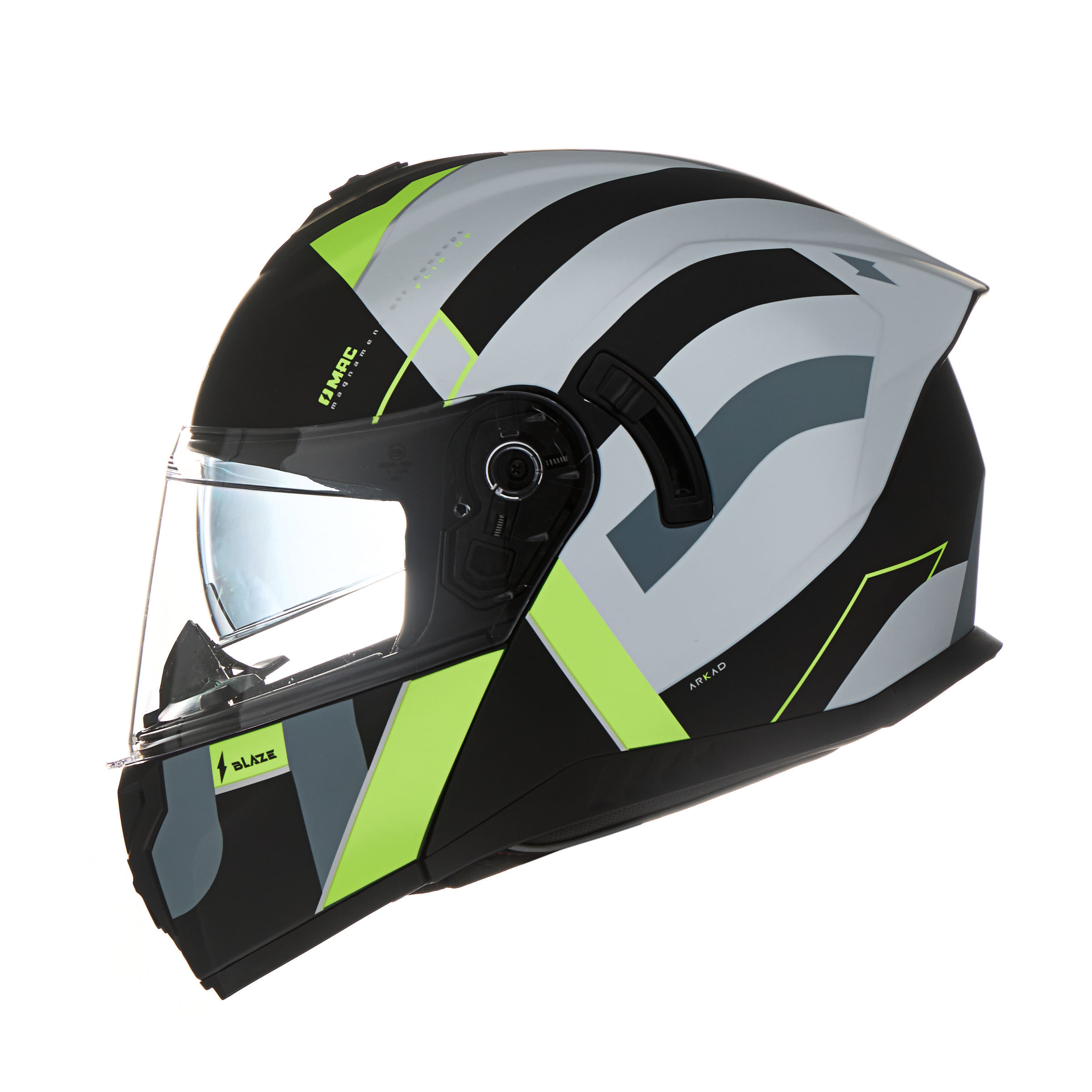 Casco MAC 166 Blaze Arkad Gris / Amarillo / Mate