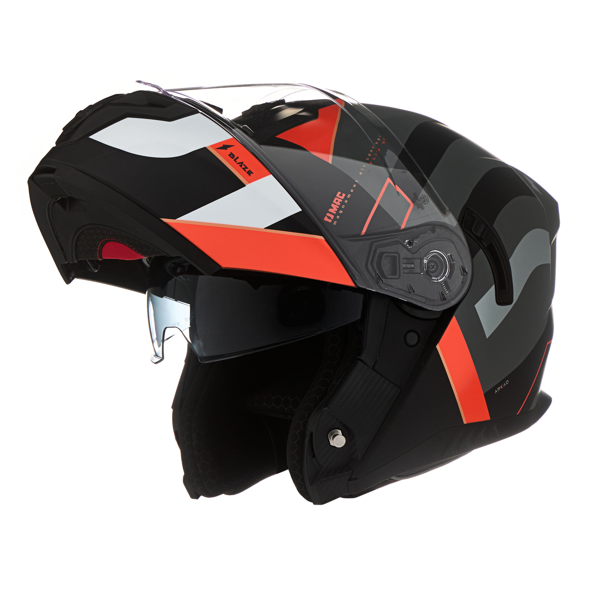 Casco MAC 166 Blaze Arkad Negro / Rojo / Mate