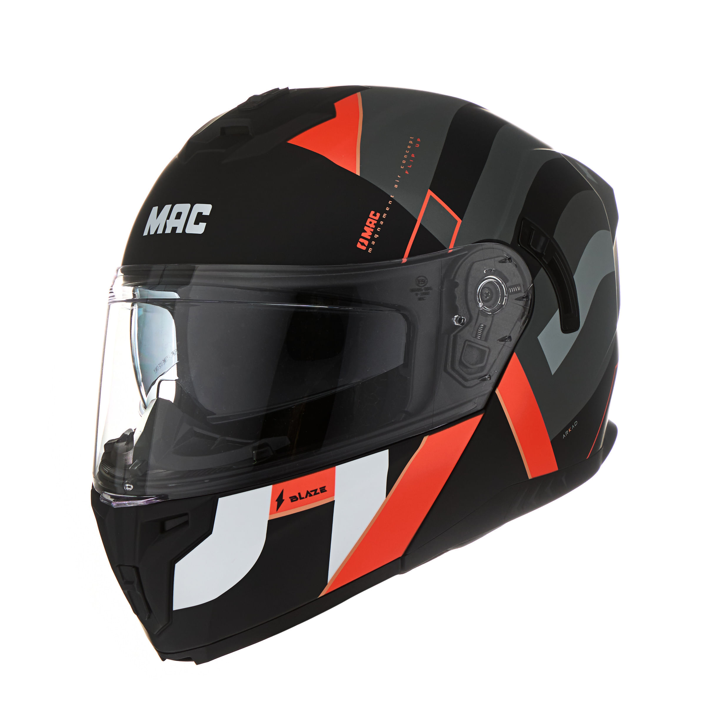 Casco MAC 166 Blaze Arkad Negro / Rojo / Mate