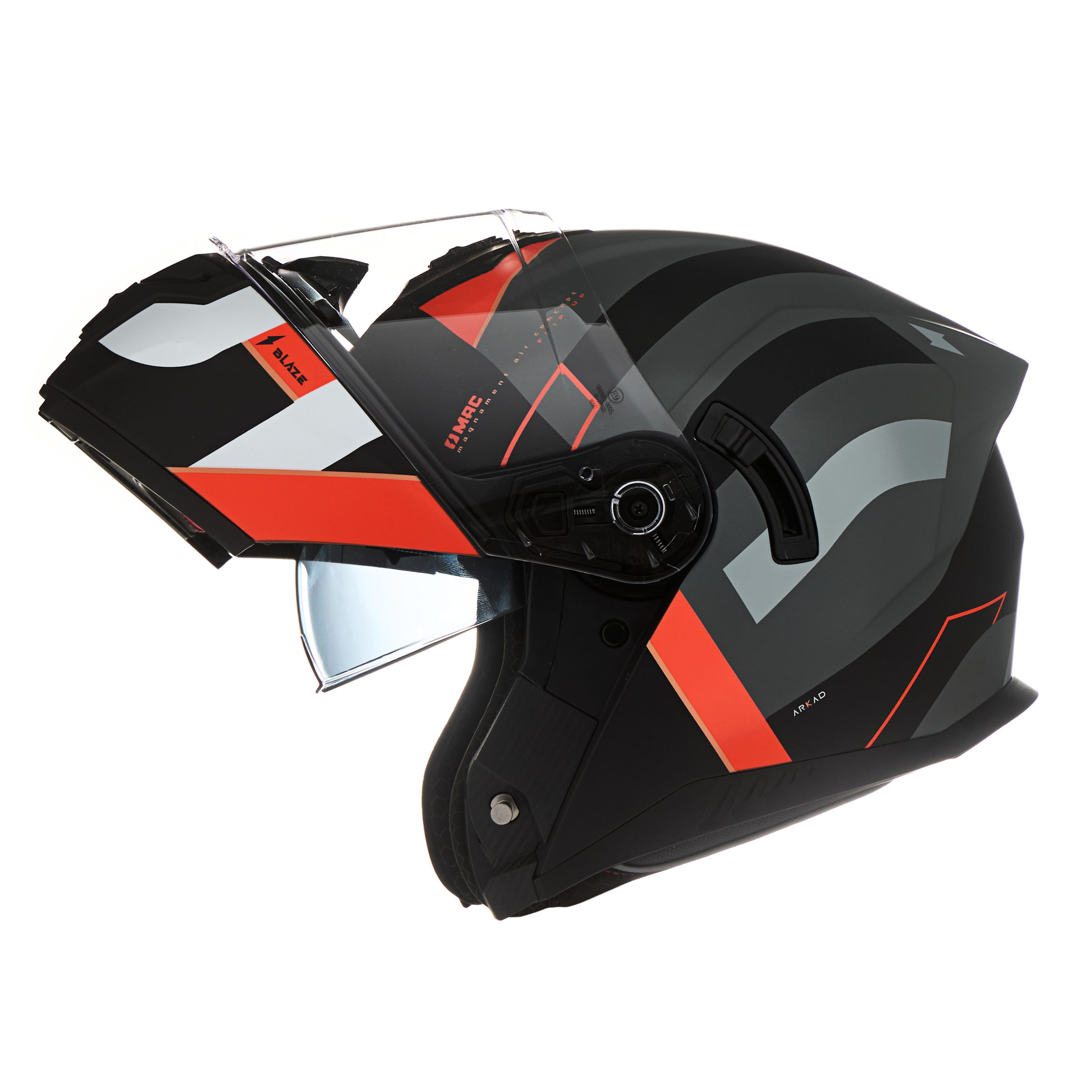 Casco MAC 166 Blaze Arkad Negro / Rojo / Mate