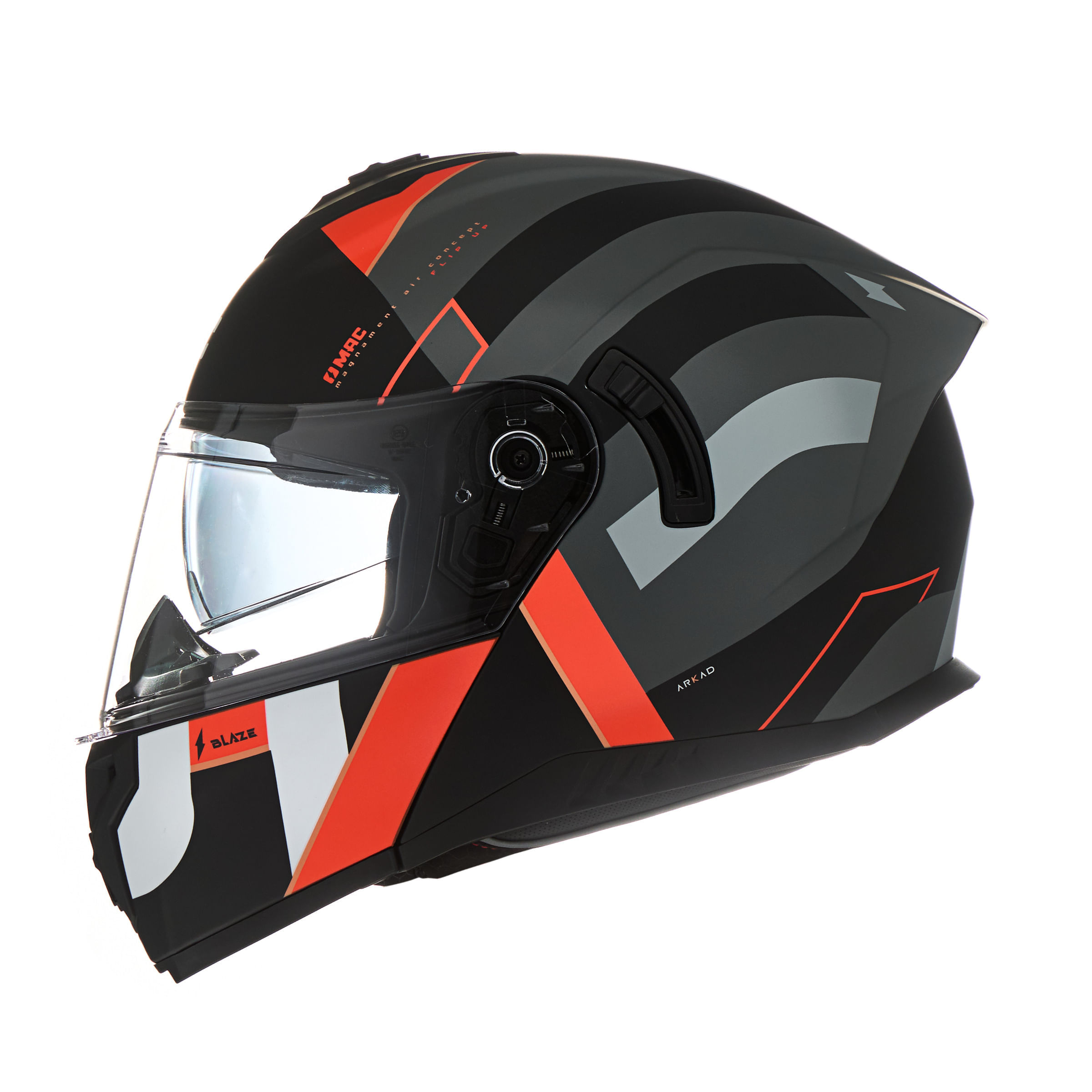 Casco MAC 166 Blaze Arkad Negro / Rojo / Mate