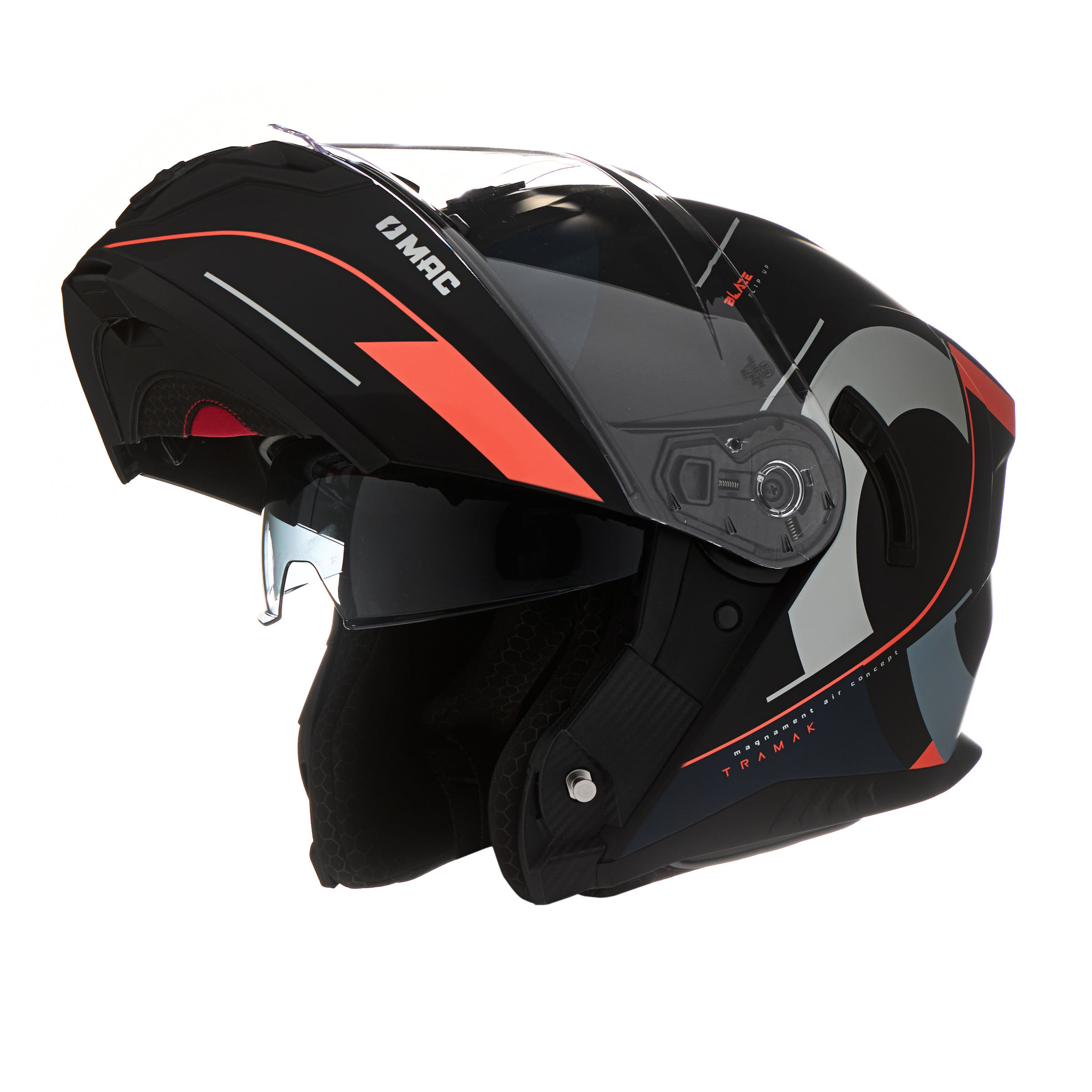 Casco MAC 166 Blaze Tramak Negro / Rojo / Mate