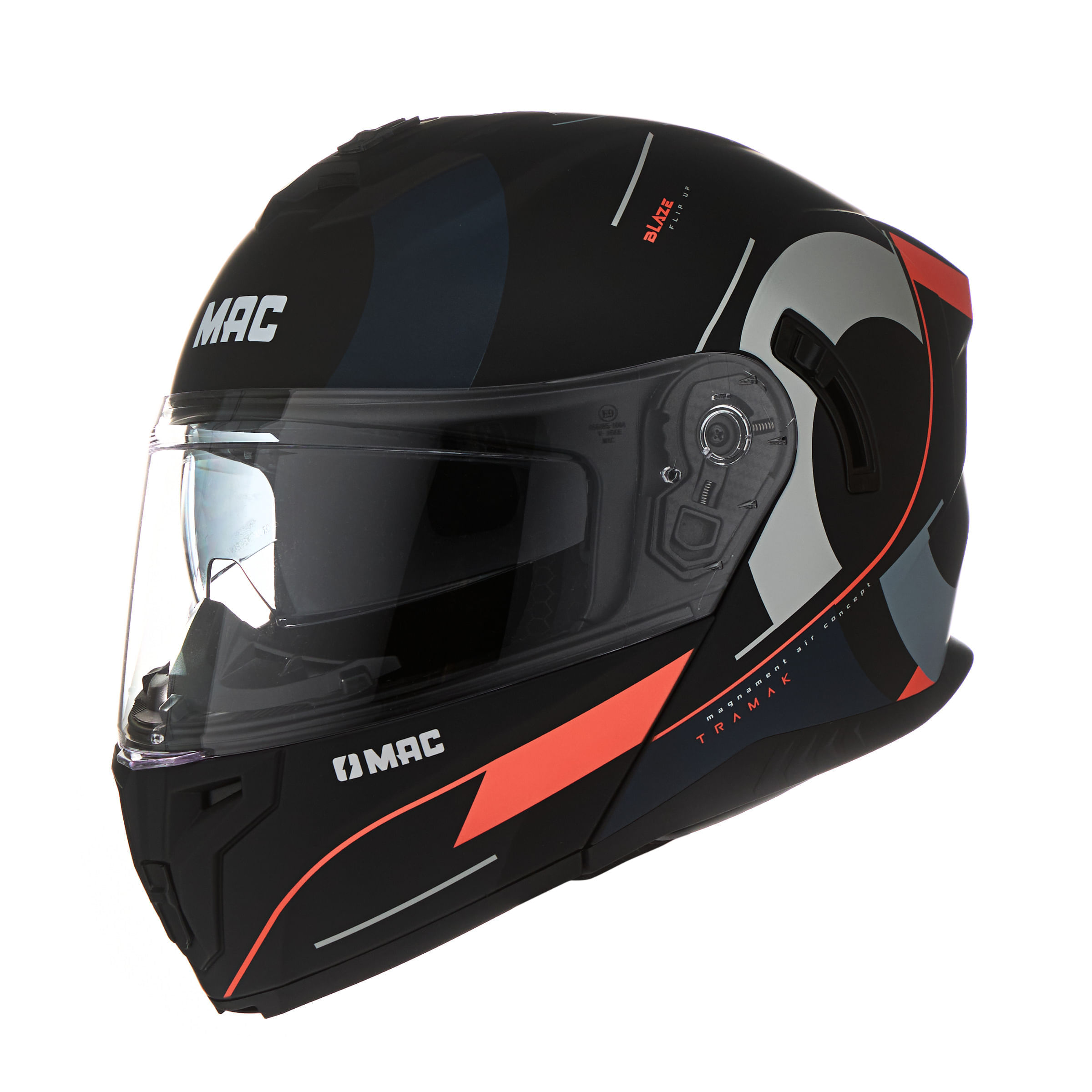 Casco MAC 166 Blaze Tramak Negro / Rojo / Mate