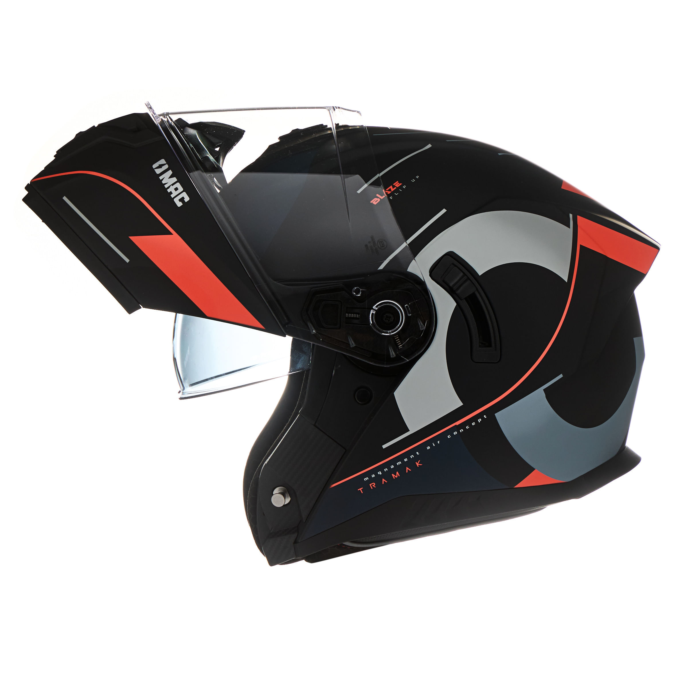 Casco MAC 166 Blaze Tramak Negro / Rojo / Mate
