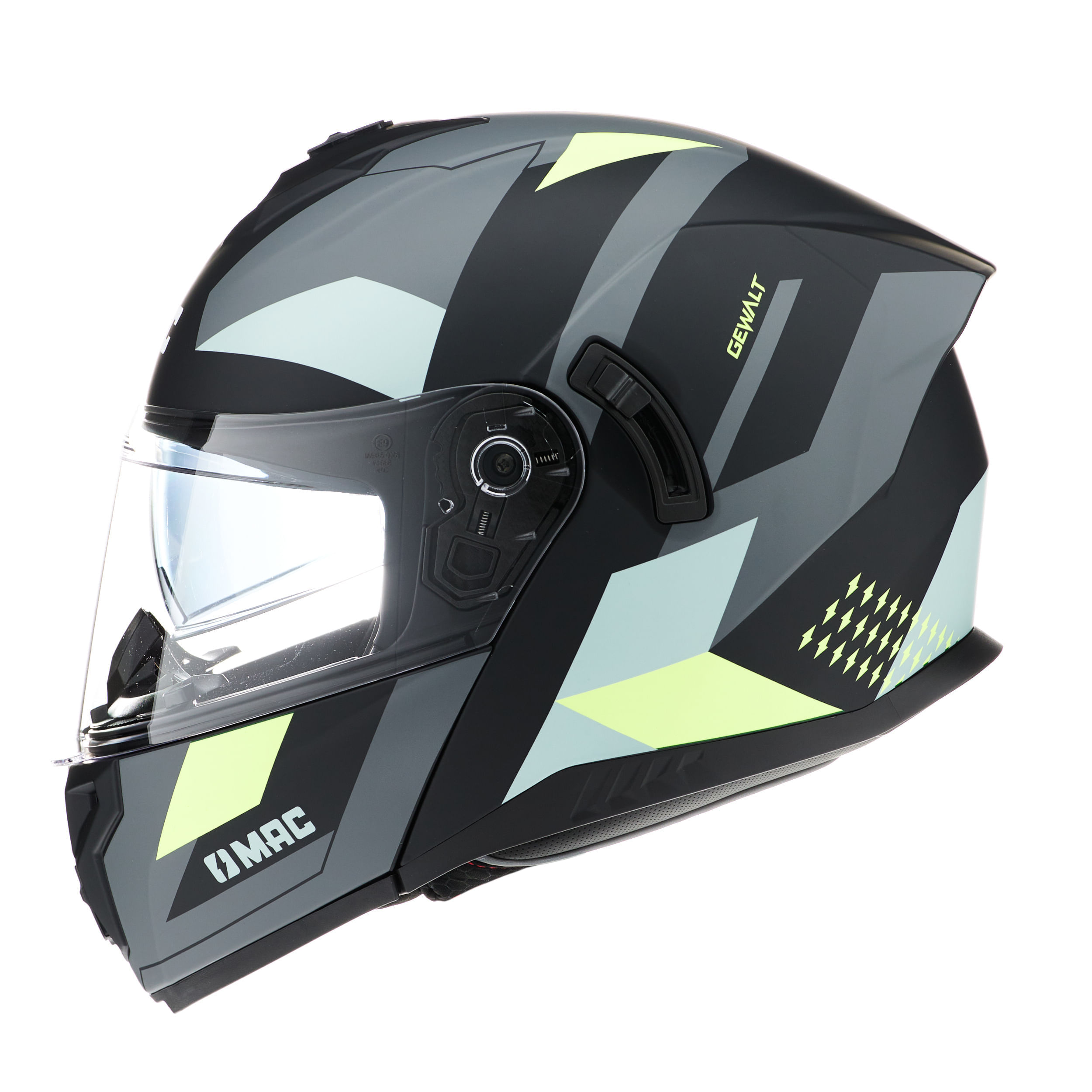 Casco MAC 166 Blaze Gewalt Gris / Amarillo / Mate