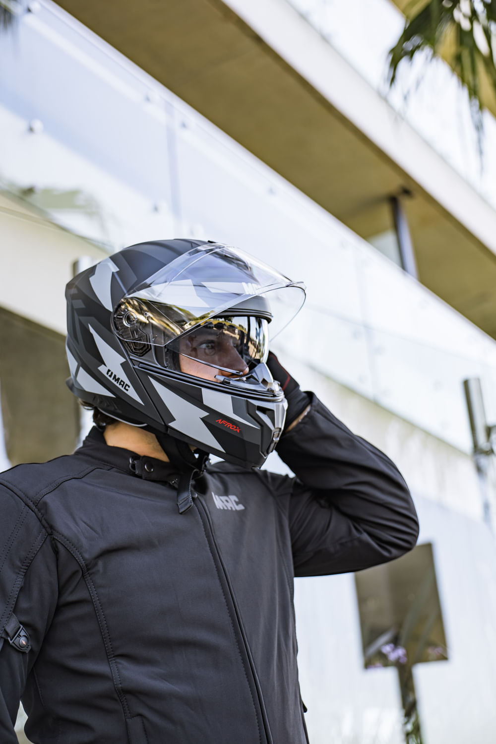 Casco MAC 166 Blaze Afrox Negro / Gris / Mate