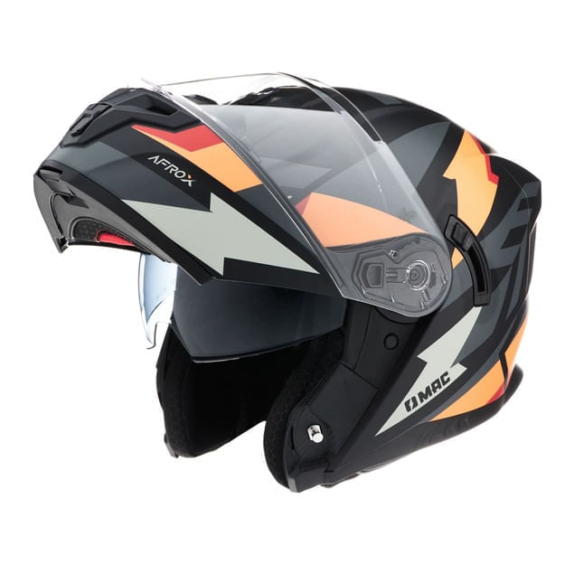 Casco MAC 166 Blaze Afrox Negro / Naranja / Mate