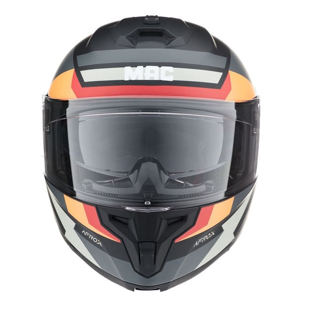 Casco MAC 166 Blaze Afrox Negro / Naranja / Mate