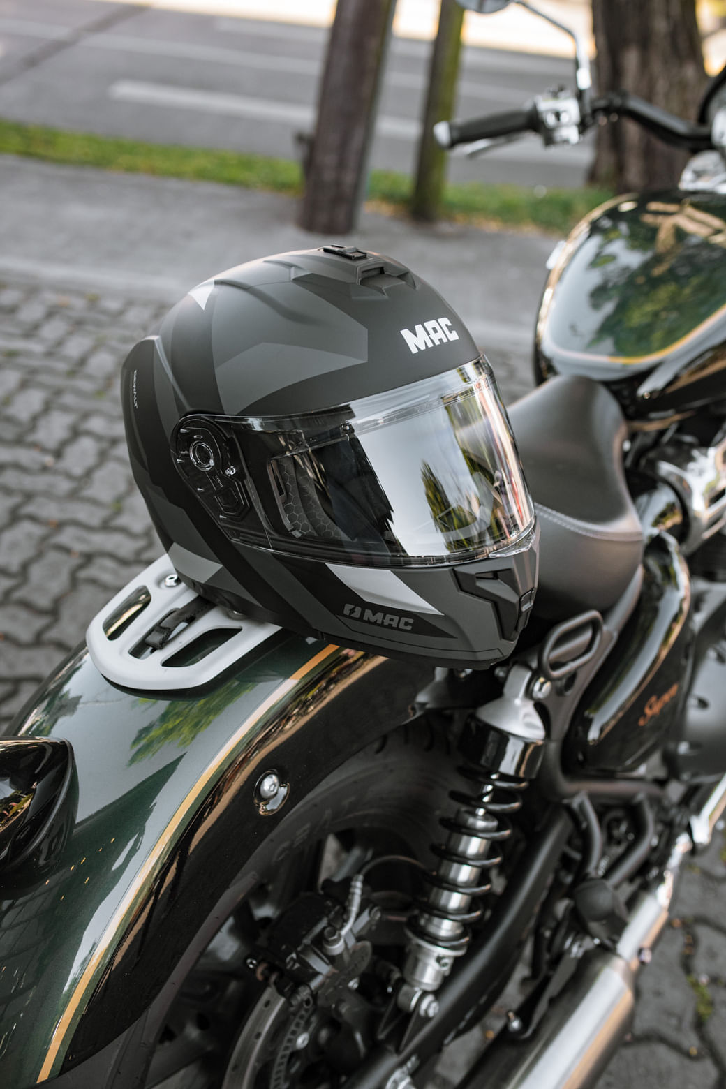 Casco MAC 166 Blaze Gewalt Negro / Gris / Mate