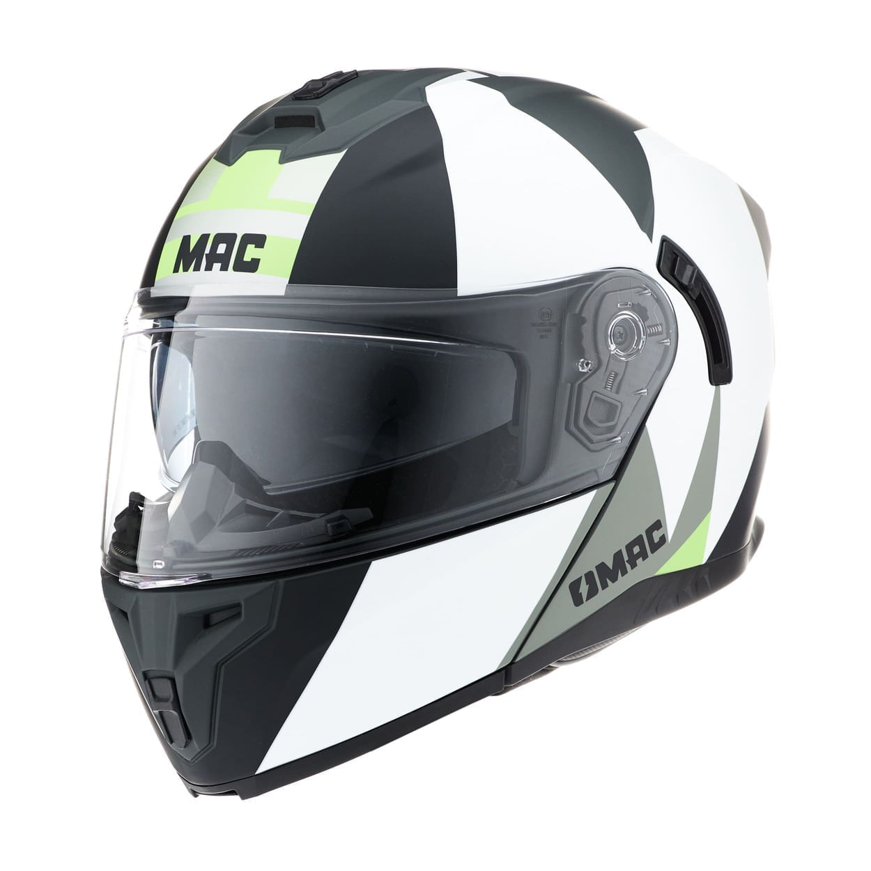 Casco MAC 166 Blaze Monarch Blanco / Amarillo / Mate