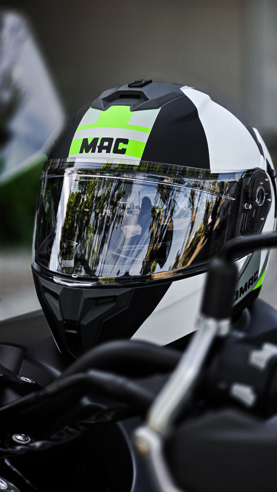 Casco MAC 166 Blaze Monarch Blanco / Amarillo / Mate