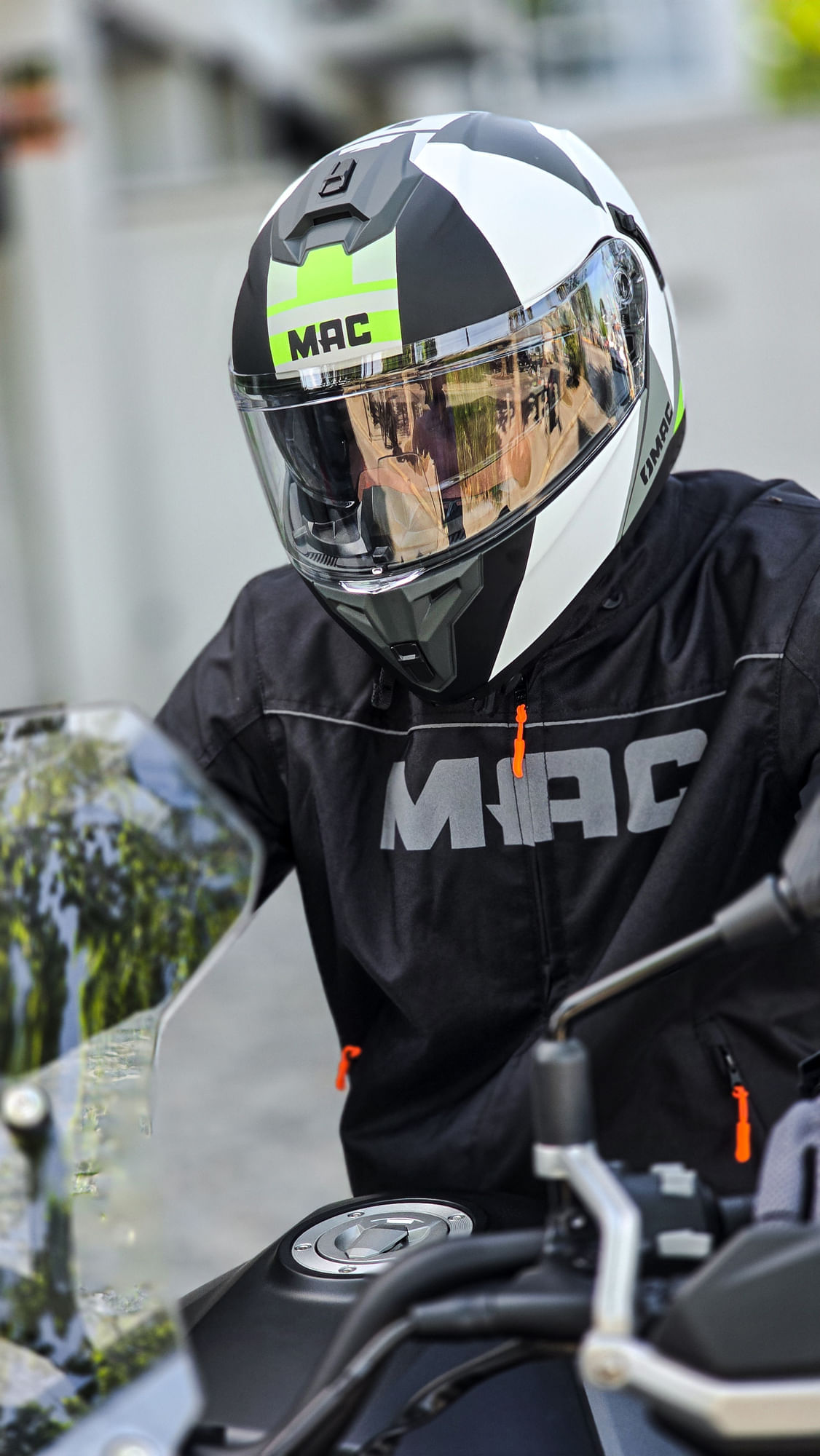 Casco MAC 166 Blaze Monarch Blanco / Amarillo / Mate