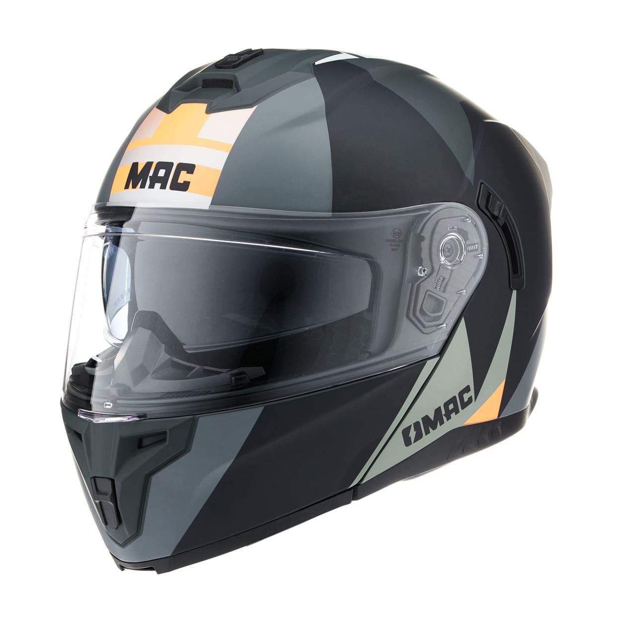 Casco MAC 166 Blaze Monarch Negro / Naranja / Mate