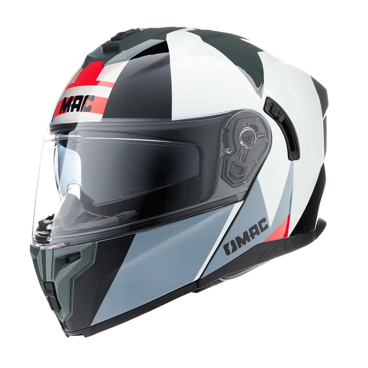 Casco MAC 166 Blaze Monarch  Gris / Rojo / Brillo