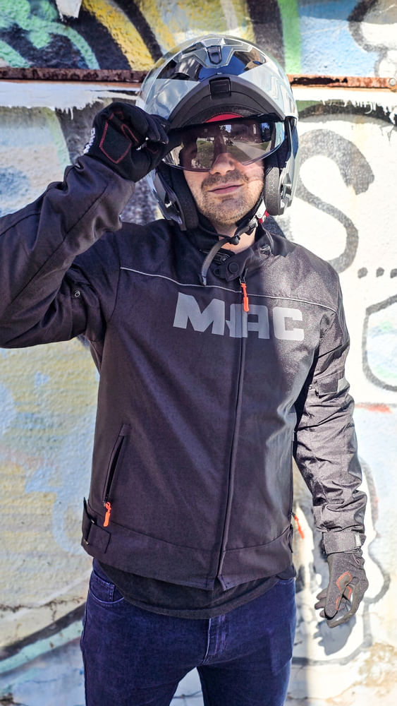 Casco MAC 166 Blaze Monarch  Gris / Rojo / Brillo