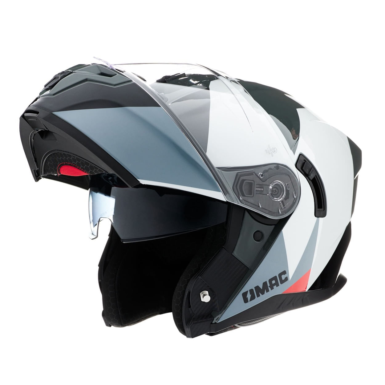 Casco MAC 166 Blaze Monarch  Gris / Rojo / Brillo