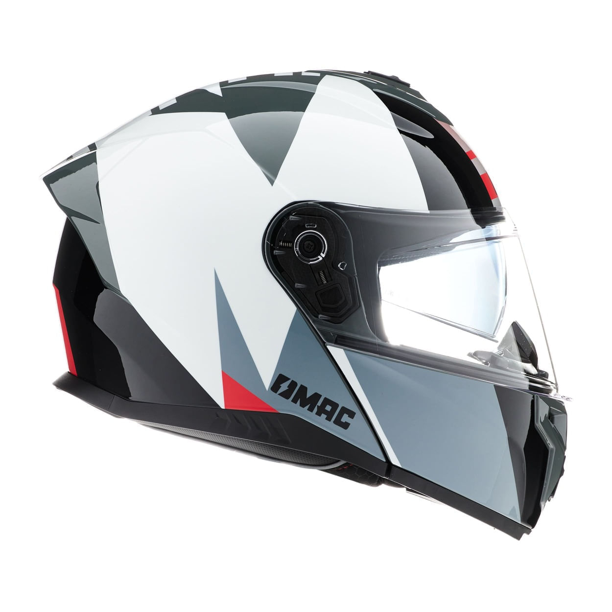 Casco MAC 166 Blaze Monarch  Gris / Rojo / Brillo