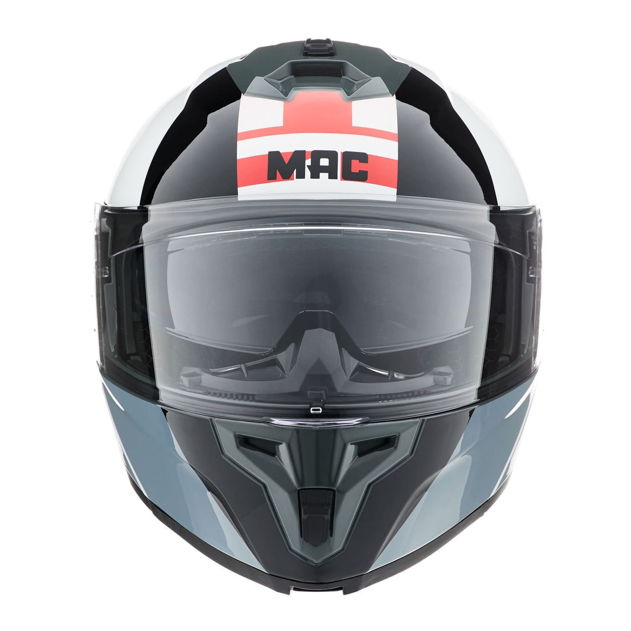 Casco MAC 166 Blaze Monarch  Gris / Rojo / Brillo