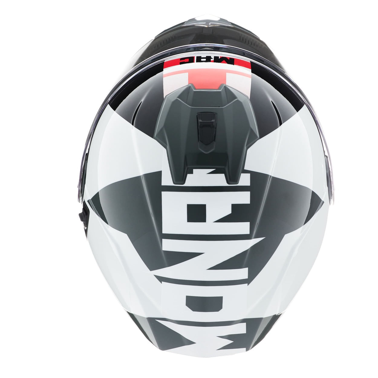 Casco MAC 166 Blaze Monarch  Gris / Rojo / Brillo