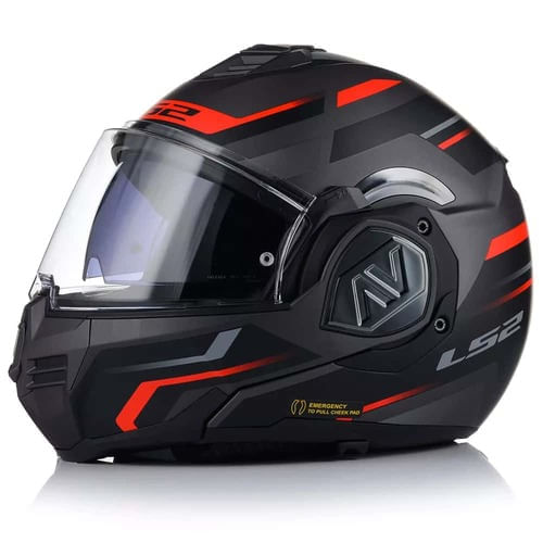 Casco LS2 906 Advant Kuka Negro / Rojo / Mate