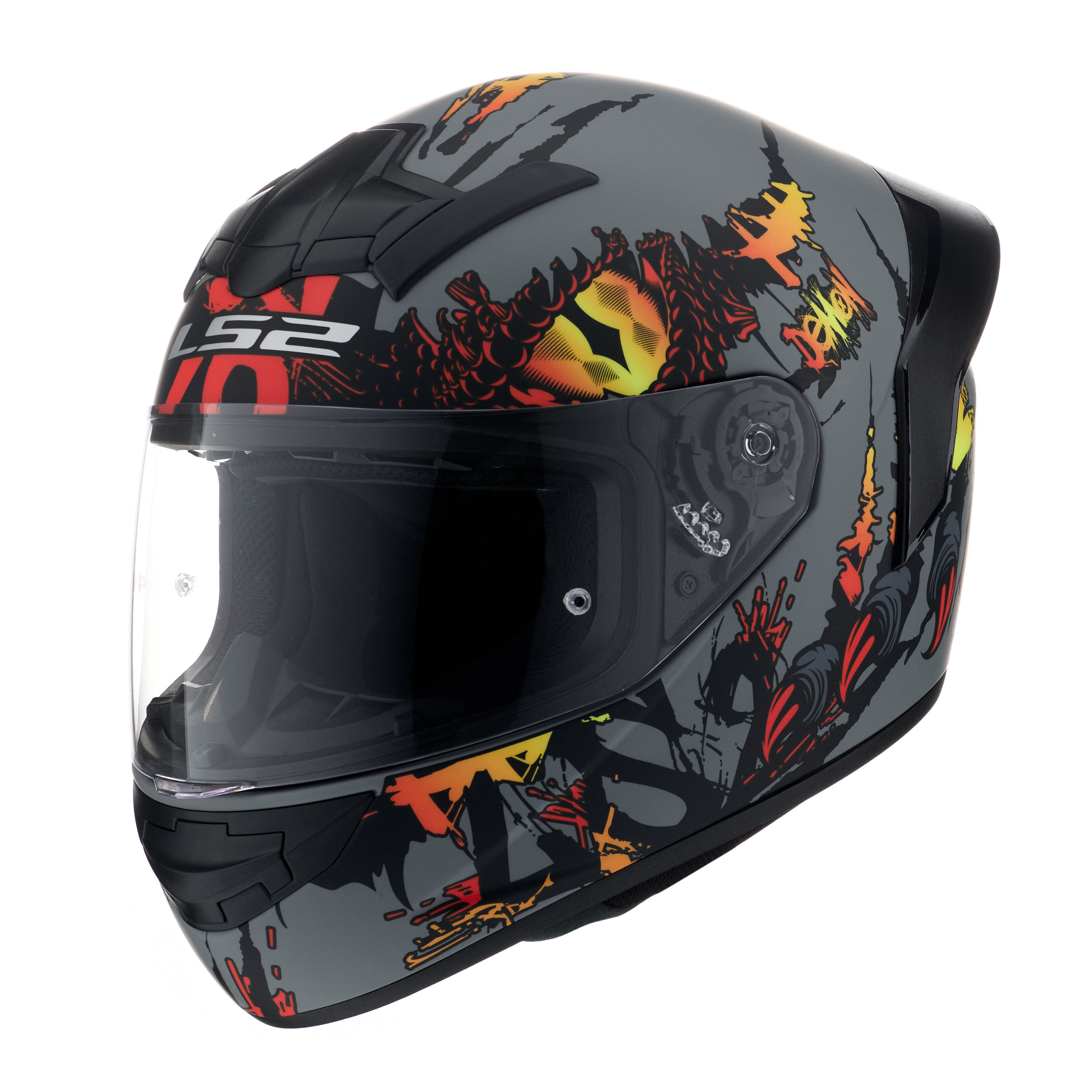 Casco LS2 352 Rookie Demon Gris / Rojo / Mate
