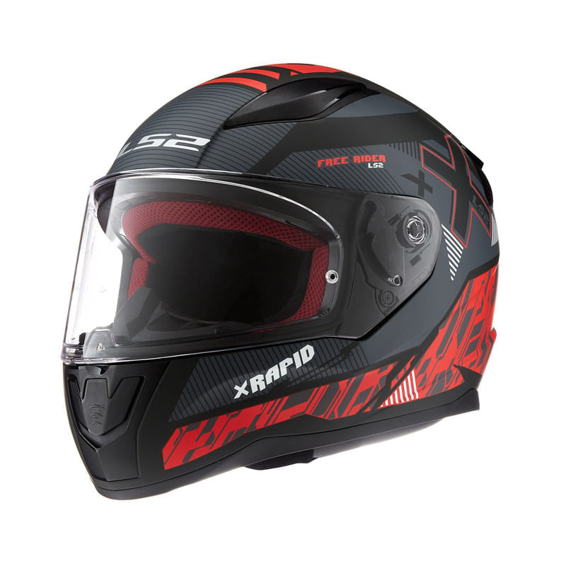 Casco LS2 353 Rapid X-Treet Negro / Rojo / Mate