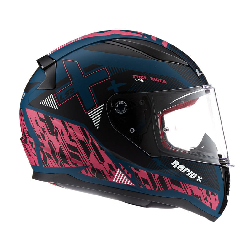 Casco LS2 353 Rapid X-Treet Azul / Rosa / Mate