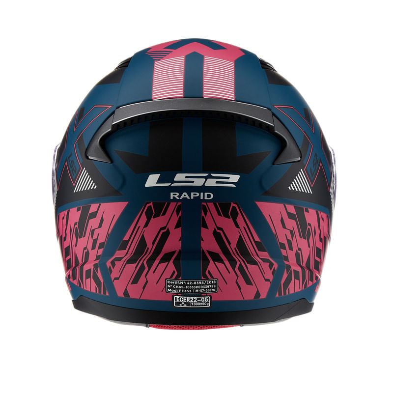 Casco LS2 353 Rapid X-Treet Azul / Rosa / Mate