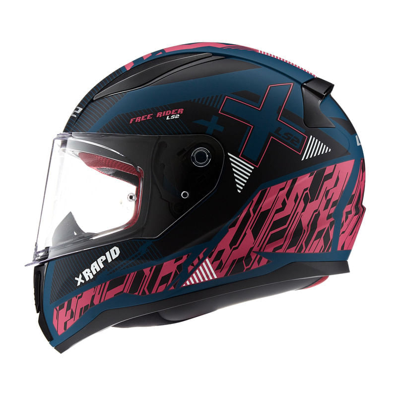 Casco LS2 353 Rapid X-Treet Azul / Rosa / Mate
