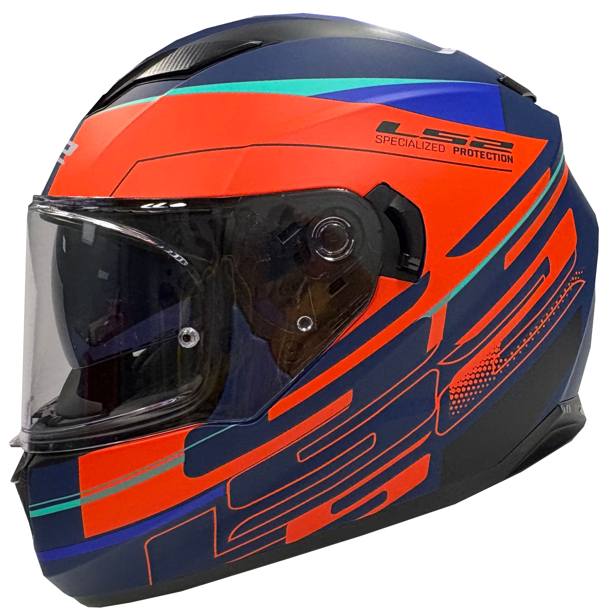 Casco LS2 320 Stream Ixel Azul / Naranja / Mate